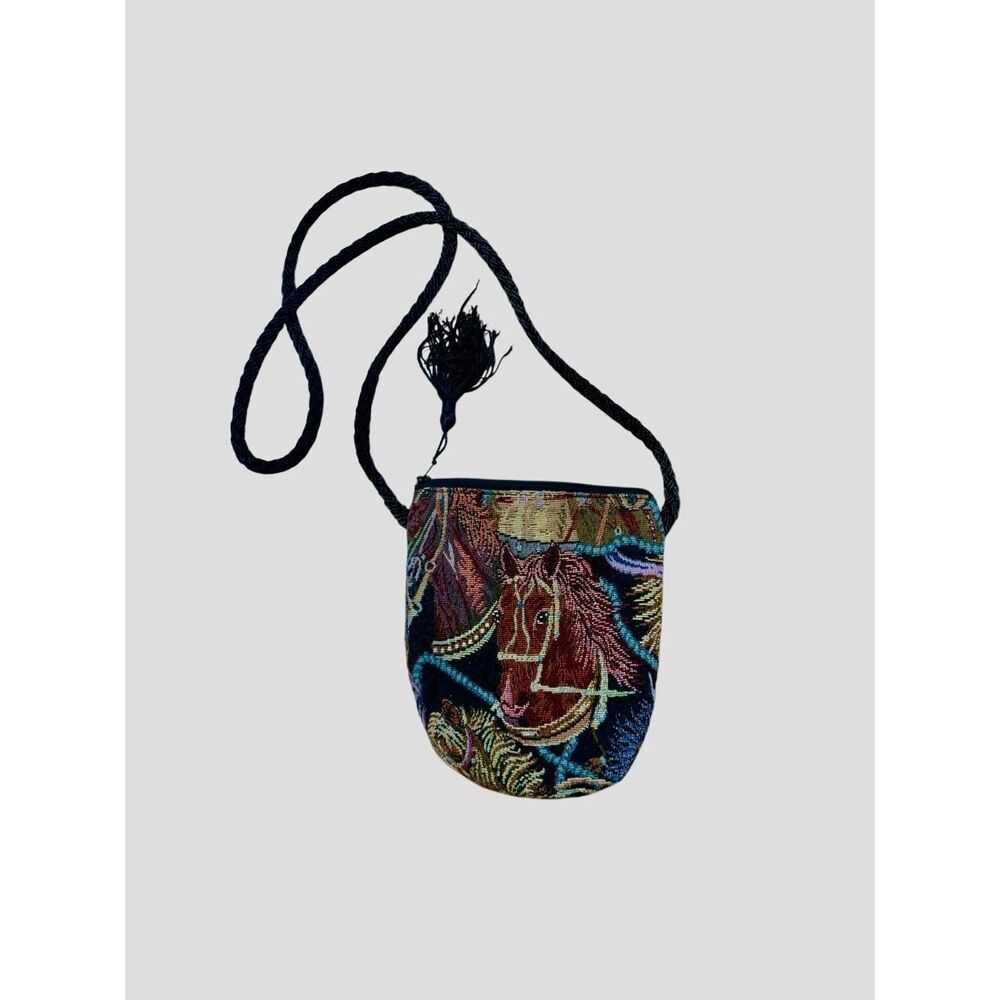 Vintage Dancing Cat Horse Tapestry Cross Body Bag